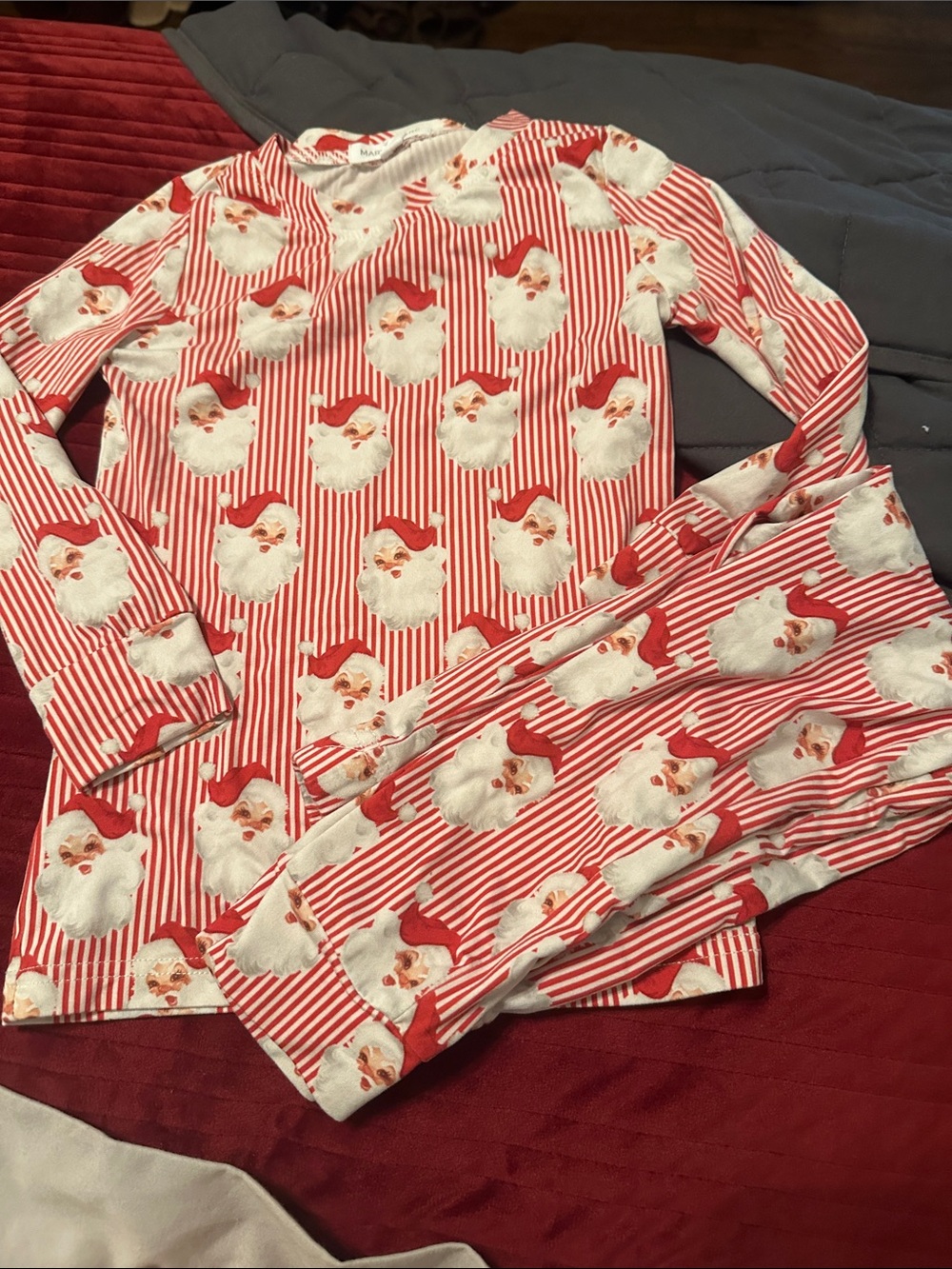 Mary Square 4t Kids Red Santa Stripe Pajama Set